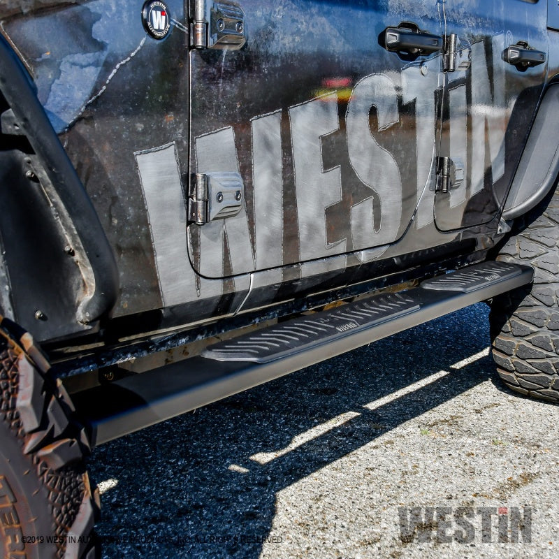 Westin 18-22 Jeep Wrangler JLU 4dr R5 Nerf Step Bars - Tex. Blk - Mammoth Racing -