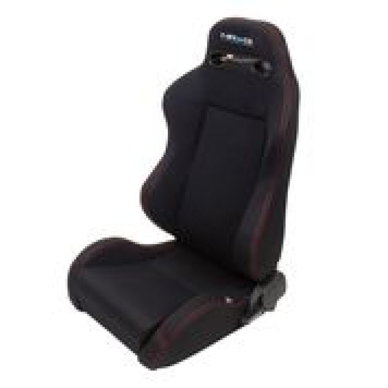 NRG Sport Seats (Pair) Type-R Cloth w/NRG Logo - Black w/Red Stitch - My Store