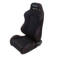 NRG Sport Seats (Pair) Type-R Cloth w/NRG Logo - Black w/Red Stitch - My Store