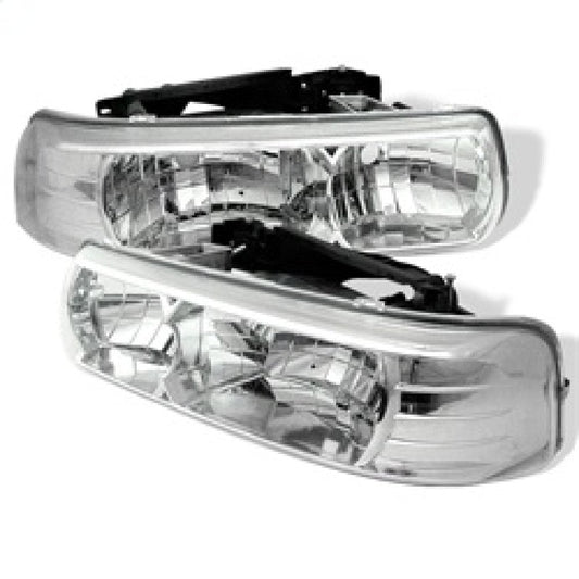 Spyder Chevy Silverado 1500/2500 99-02 Crystal Headlights Chrome HD-YD-CSIL99-C - Mammoth Racing -