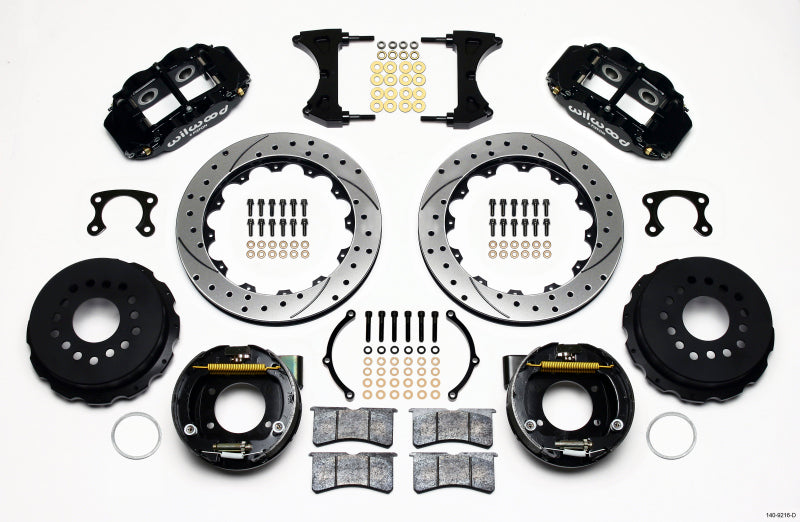 Wilwood Narrow Superlite 4R Rear P-Brk Kit 12.88in Drilled Small Ford 2.66in Offset - My Store