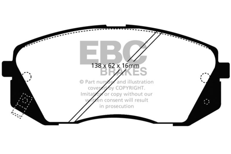 EBC 15+ Hyundai Sonata 1.6 Turbo (Elec Park Brake) Greenstuff Front Brake Pads - My Store