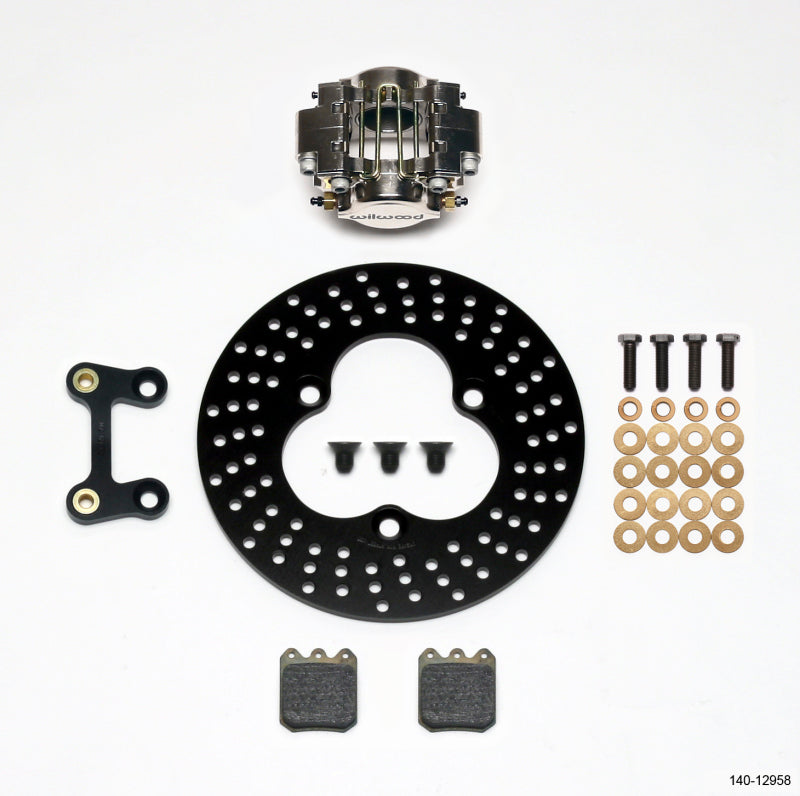 Wilwood Dynapro Single LW Left Front Kit - Midget 10.20in Aluminum Drilled Rotor - Mammoth Racing -