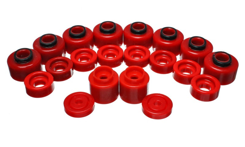 Energy Suspension Body Mount Set - Red - Mammoth Racing -