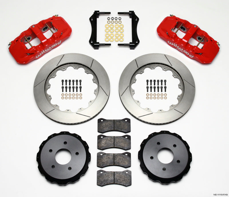 Wilwood Aero4 Rear Kit 14.00in Red 97-04 Corvette C5/z06 05-13 C6 - Mammoth Racing -