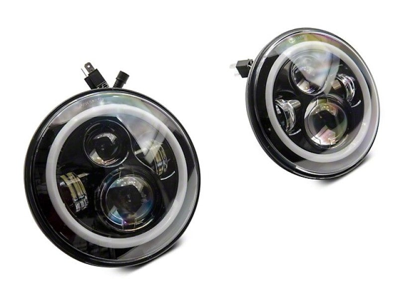 Raxiom 97-18 Jeep Wrangler TJ/JK Axial 7-Inch LED Headlights w/RGB Halo- Blk Hsng (Clear Lens) - Mammoth Racing -