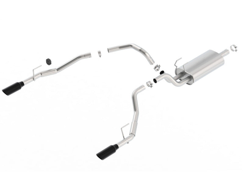 Borla 09-17 Ram 1500 5.7L V8 5in Single Tip Black Chrome Cat-Back Touring Exhaust Through Bumper - My Store