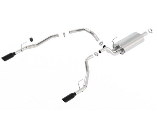 Borla 09-17 Ram 1500 5.7L V8 5in Single Tip Black Chrome Cat-Back Touring Exhaust Through Bumper - My Store