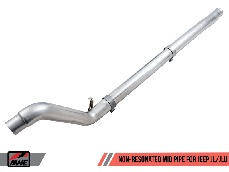 AWE Tuning 2018+ Jeep Wrangler JL/JLU 2.0T Non-Resonated Mid Pipe - Mammoth Racing -