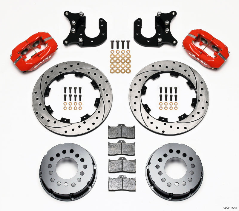 Wilwood Forged Dynalite P/S Rear Kit Drilled Red Mopar-Dana 2.36in Offset - My Store