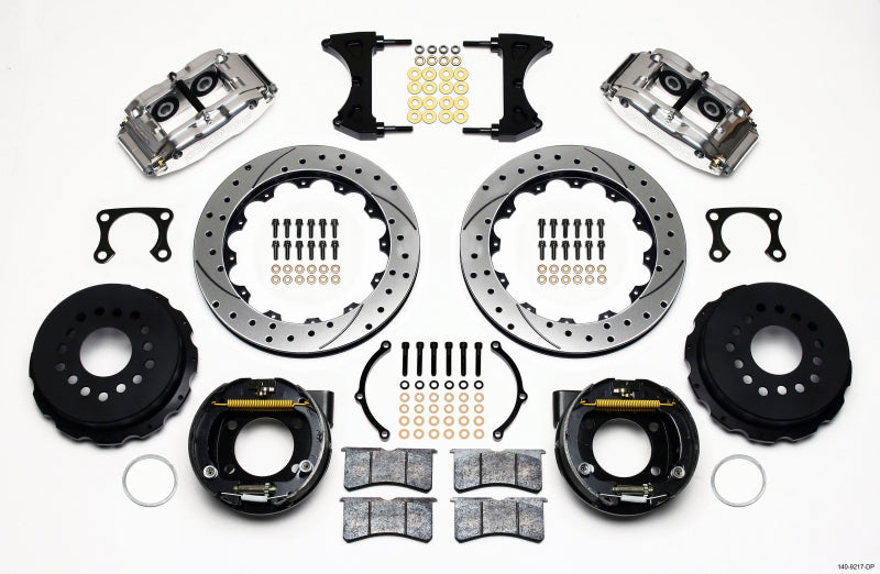 Wilwood Narrow Superlite 4R Rear P-Brk Kit 12.88in Drill Polish Big Ford Old Style 2.36in Offset - My Store