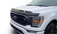 AVS 21-22 Ford F-150 (Excl. Tremor/Raptor) Aeroskin Low Profile Hood Shield w/ Lights - Black - Mammoth Racing -