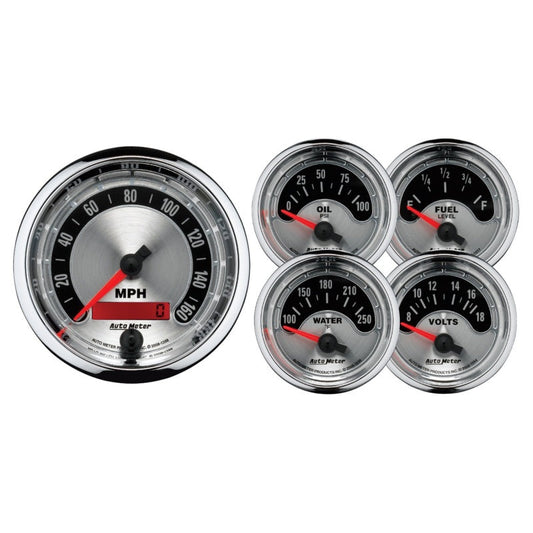 Autometer American Muscle Kit Box - Elec Speedo/Elec  Oil Pressure/Water Temp/Volt/Fuel Level - My Store