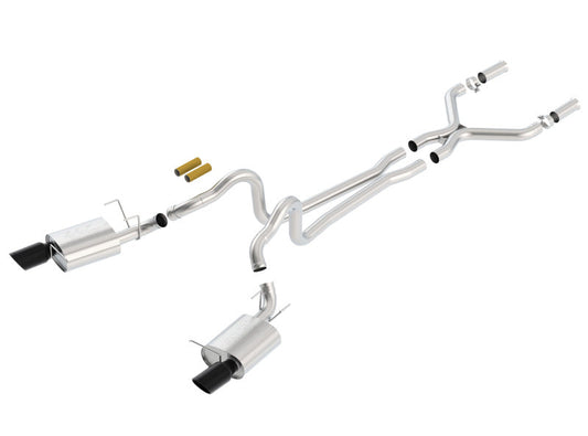 Borla 2011-2012 Mustang GT 5.0L Black Chrome 4.5in Rd Tip ATAK Catback Exhaust - My Store