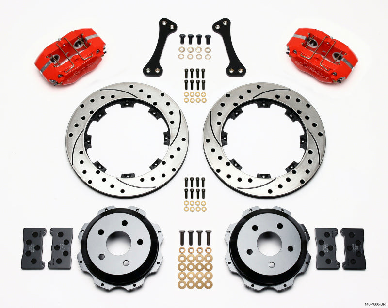 Wilwood Dynapro Rear Kit 12.19in Drilled Red Subaru Impreza WRX - My Store