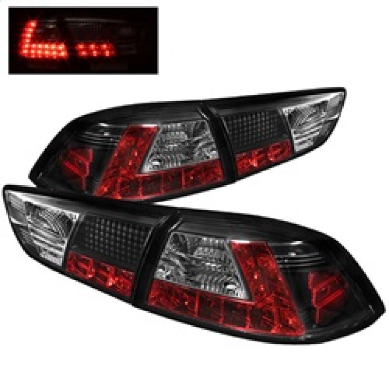 Spyder Mitsubishi Lancer/Evolution X 08-14 LED Tail Lights Blk ALT-YD-MITEVO1008-LED-BK - Mammoth Racing -