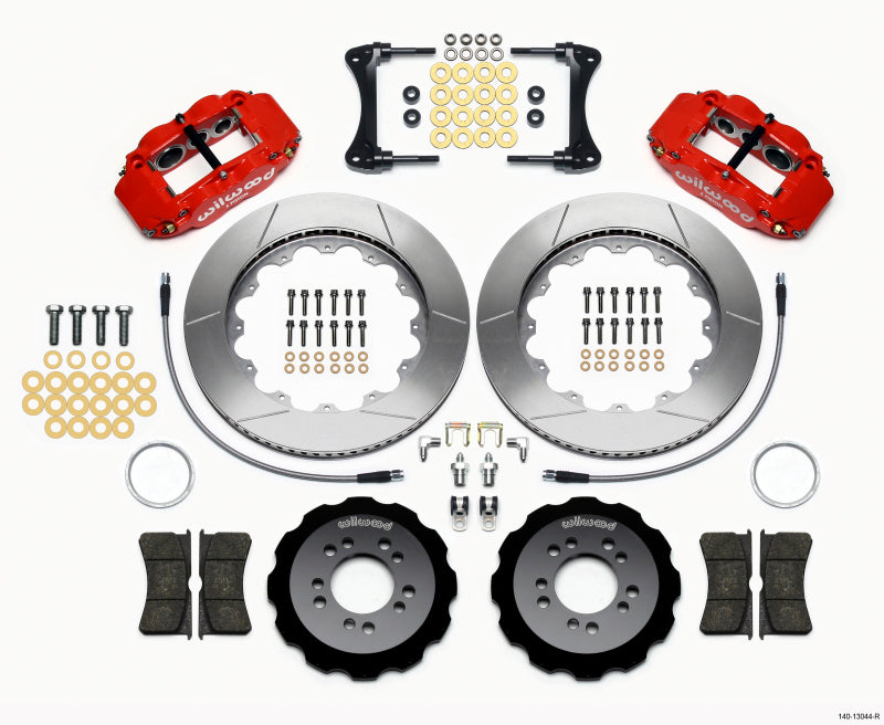 Wilwood Narrow Superlite 6R Front Hat Kit 14.00in Red 2008-up Hyundai Genesis Coupe w/Lines - Mammoth Racing -