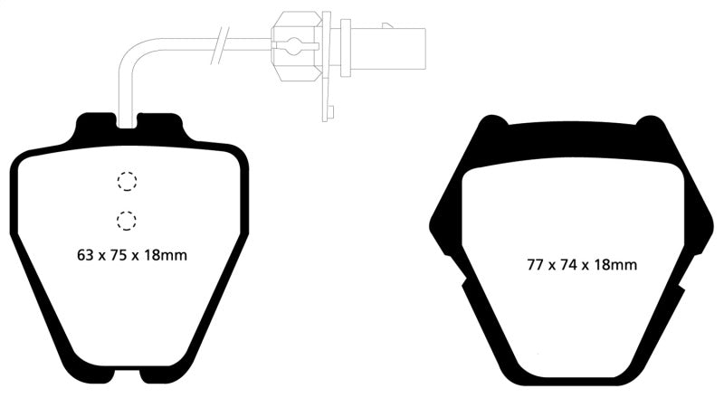 EBC 99-01 Audi A6 Quattro 2.7 Twin Turbo Sedan (8 Pad Set) Yellowstuff Front Brake Pads - My Store