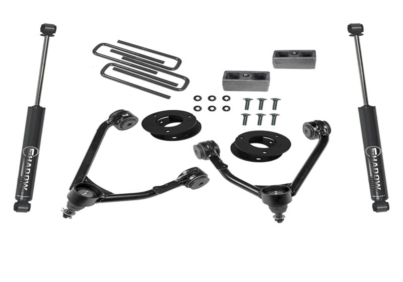 Superlift 07-16 Chevy Silv 1500 2WD 3.5in Lift Kit w/ Cast Steel Control Arms & Rear Shocks - Mammoth Racing -