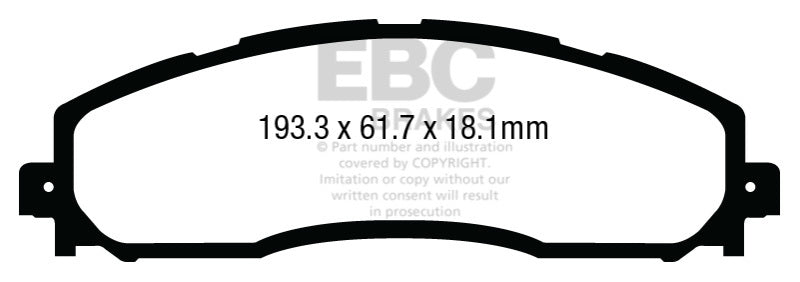 EBC 13+ Ford F250 (inc Super Duty) 6.2 (2WD) Yellowstuff Rear Brake Pads - My Store