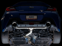 AWE Subaru BRZ/ Toyota GR86/ Toyota 86 Track Edition Cat-Back Exhaust- Chrome Silver Tips - Mammoth Racing -