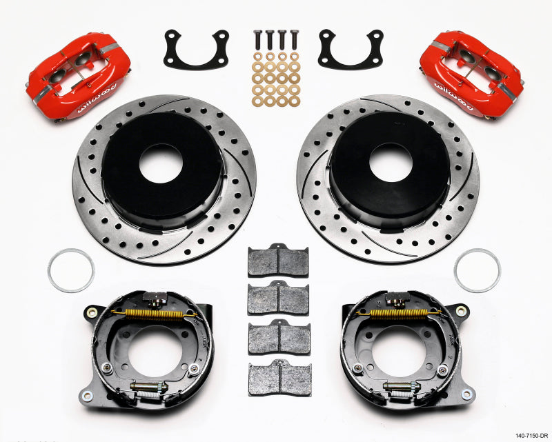 Wilwood Forged Dynalite P/S Park Brake Kit Drilled Red Big Ford New 2.50in Offset Currie Blank - My Store