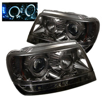 Spyder Jeep Grand Cherokee 99-04 Projector Headlights LED Halo LED Smke - PRO-YD-JGC99-HL-SMC - Mammoth Racing -