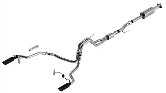 Borla F-150 2021 5.0L 4dr CC SB EC STB Lariat/KR/Pltnm/LTD 3/2.25 SRE Cat-Back S-Type Black CHR Tips - Mammoth Racing -