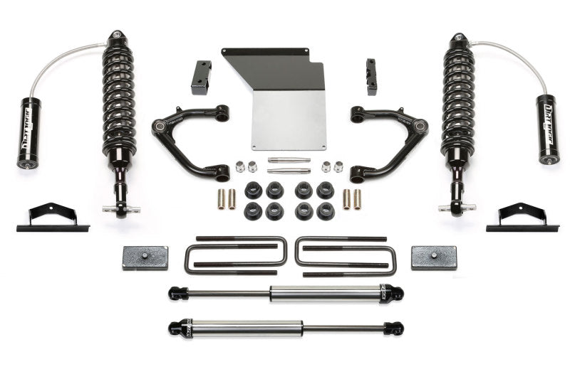 Fabtech 14-18 GM K1500 w/OE Alum. UCA 4in Uniball UCA System w/DL 2.5 Resi Coilover & Rear DL Shocks - Mammoth Racing -