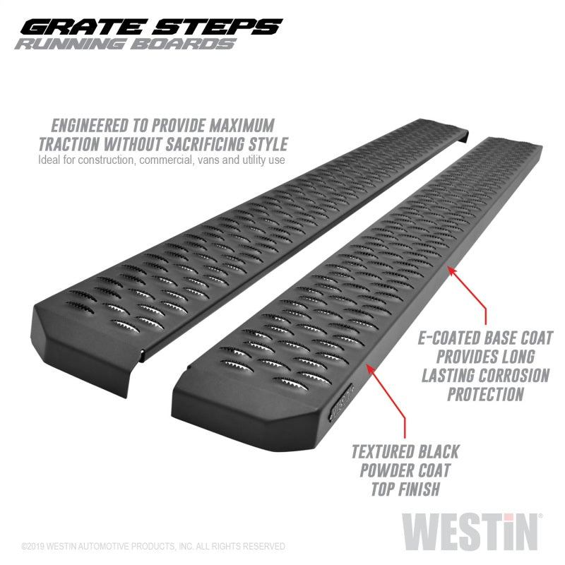 Westin Grate Steps Running Boards 68 in - Textured Black - Mammoth Racing -