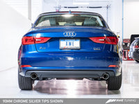 AWE Tuning Audi 8V A3 Touring Edition Exhaust - Dual Outlet Chrome Silver 90 mm Tips - Mammoth Racing -