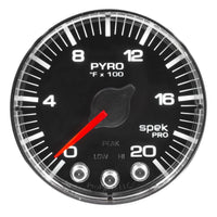 Autometer Spek-Pro Gauge Pyro. (Egt) 2 1/16in 2000f Stepper Motor W/Peak & Warn Blk/Chrm - My Store