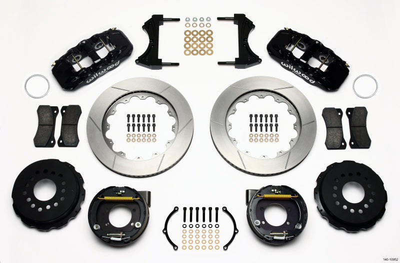 Wilwood Aero4 Rear P-Brake Kit 14.00in Ford 8.8 w/2.5in Offset-5 Lug - Mammoth Racing -