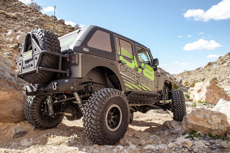 DV8 Offroad 07-18 Jeep Wrangler JK 2 Piece Fast Back Hard Top 4 Door - Black (DS Only) - Mammoth Racing -
