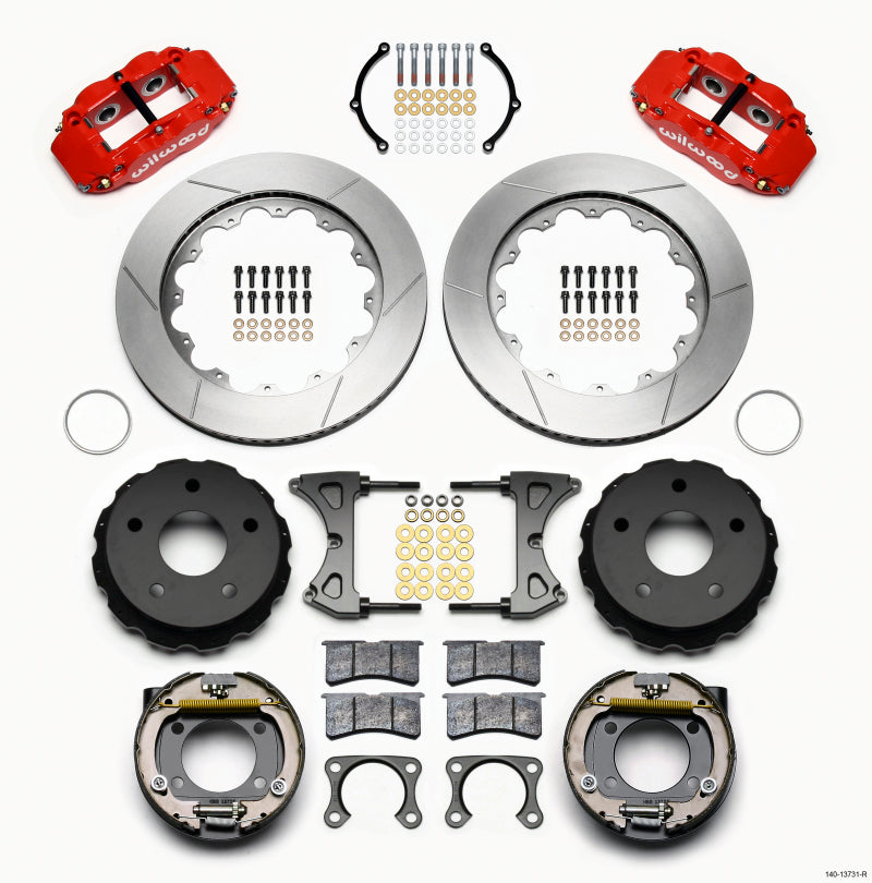 Wilwood Narrow Superlite 4R Rear P-Brk Kit 14.00in Red Big Ford 2.00in Off Bronco 5 x 5.50 - My Store