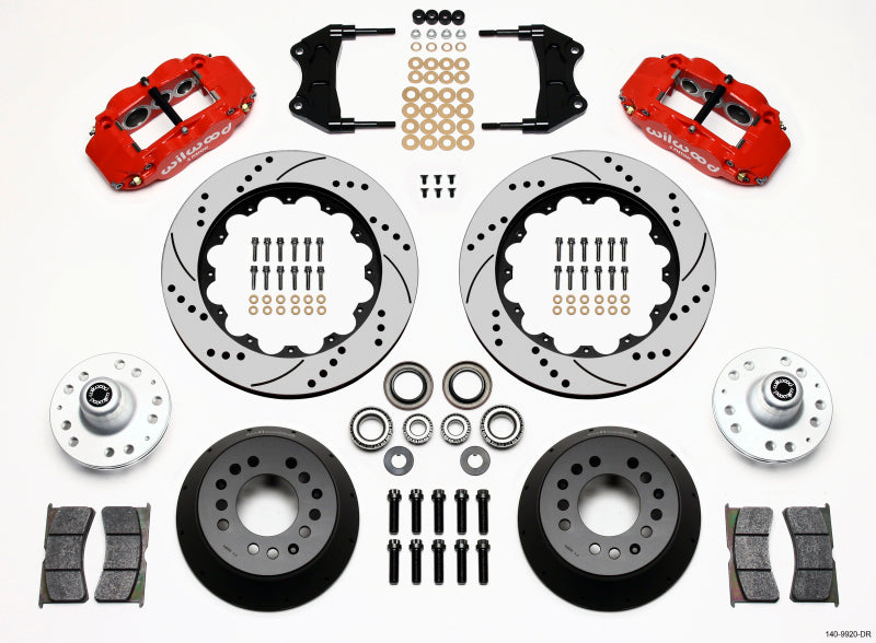 Wilwood Narrow Superlite 6R Front Hub Kit 14.00in Drill Red WWE ProSpindle - My Store