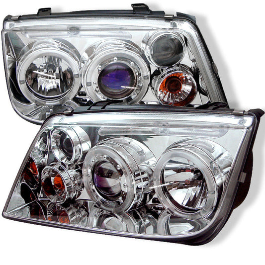 Spyder Volkswagen Jetta 99-05 Projector HeadlightsLED Halo Chrm PRO-YD-VJ99-HL-C - Mammoth Racing -