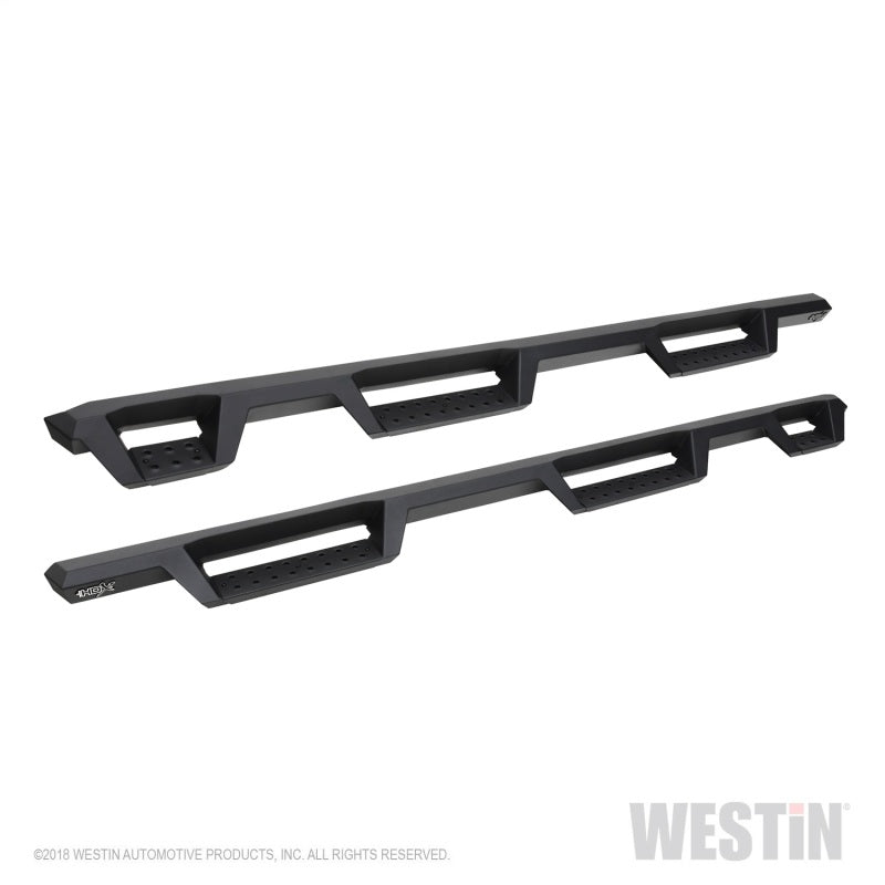 Westin 2019 Chevrolet Silverado/Sierra 1500 (5.5ft) Drop Wheel to Wheel Nerf Step Bars - Txt Black - Mammoth Racing -