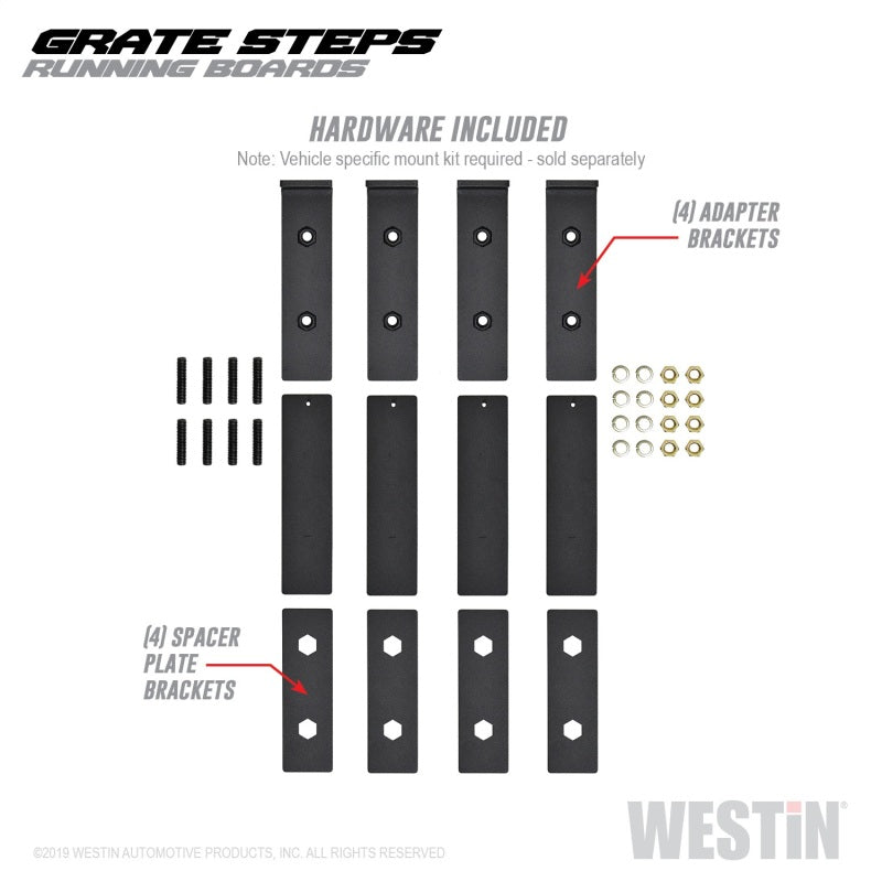 Westin Grate Steps Running Boards 54 in - Textured Black - Mammoth Racing -