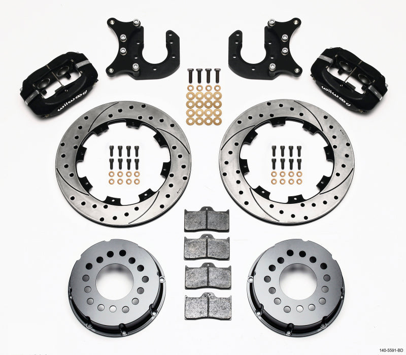 Wilwood Forged Dynalite P/S Rear Kit Drilled Rotor Mopar/Dana 2.36in Off w/Snap Ring Brng - My Store