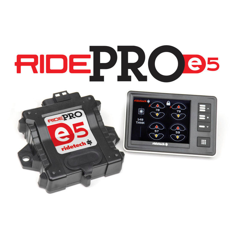 Ridetech RidePro E5 Air Ride Suspension Control System 3 Gal Single Compressor AirPod 1/4in Valves - Mammoth Racing -