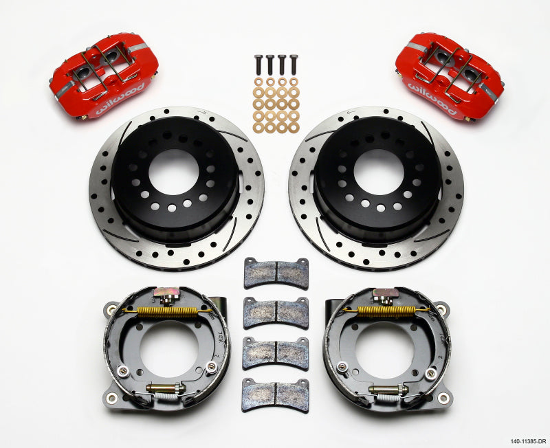 Wilwood Dynapro Low-Profile 11.00in P-Brake Kit Drill-Red Chevy C-10 2.42 Offset 5-lug - Mammoth Racing -