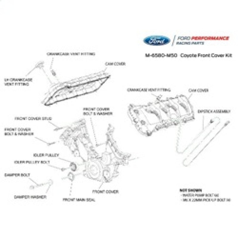 Ford Racing 5.0L Coyote Timing/Front Cover and Cam Cover KIT - Mammoth Racing -