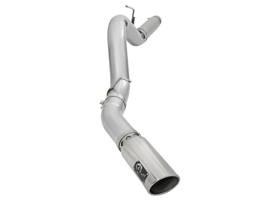 aFe Atlas Exhaust 5in DPF-Back Aluminized Steel w/ Polished Tips 16-17 GM Diesel Truck V8-6.6L (td) - Mammoth Racing -