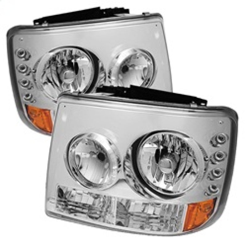 Spyder Chevy Silverado 1500 99-02 ( Not Fit HD Model)LED Crystal Headlights Chr HD-YD-CS99-1PC-AM-C - Mammoth Racing -