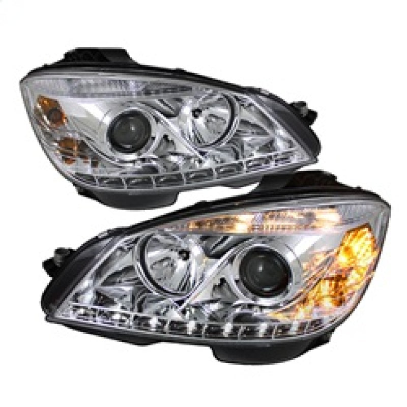 Spyder Mercedes Benz C-Class 08-11 Projector Headlights Halogen - DRL Chrm PRO-YD-MBW20408-DRL-C - Mammoth Racing -