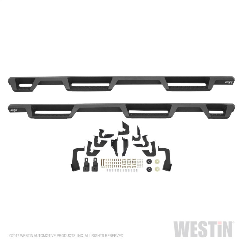 Westin 07-18 Chevrolet Silverado 1500 CC 5.5ft Bed HDX Drop W2W Nerf Step Bars - Tex. Blk - Mammoth Racing -