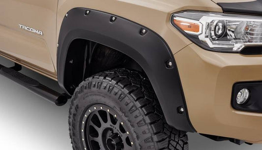 Bushwacker 16-18 Toyota Tacoma Pocket Style Flares 2pc 60.5/73.7in Bed - Black - Mammoth Racing -