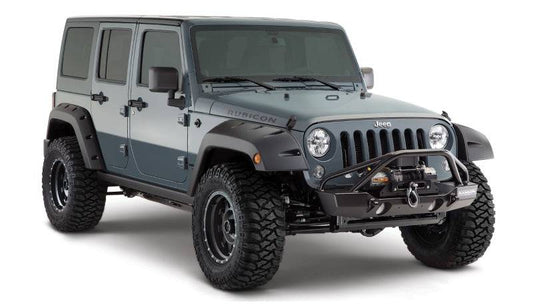 Bushwacker 07-18 Jeep Wrangler Unlimited Pocket Style Flares 2pc 4-Door Sport Utility Only - Black - Mammoth Racing -