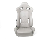 NRG Reclinable Sport Seats (Pair) The Arrow Grey Vinyl w/ Pressed NRG logo w/ Grey Stitch - My Store